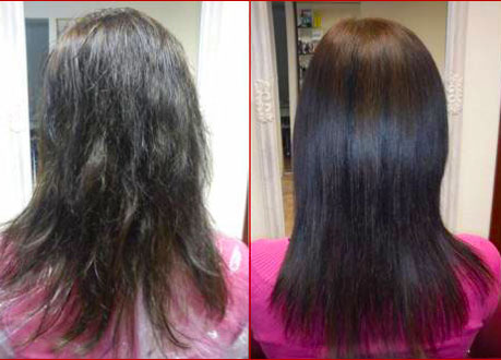 выпрямление волос фото до и после