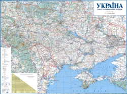 Україна. Карта автомобільних шляхів 140х98см, картон