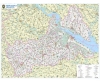 Настінна карта Черкаської області 110х90 см, ламінована на планках