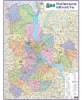 Настінна карта Київської області 112х142 см, картон на планках