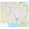 Настінна карта Миколаївської області 100х90 см, ламінована на планках