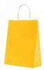 Желтый крафт пакет с кручеными ручками 18*22,5 см