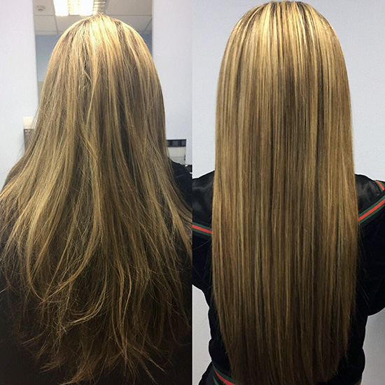 Ламинирование волос фото до и после